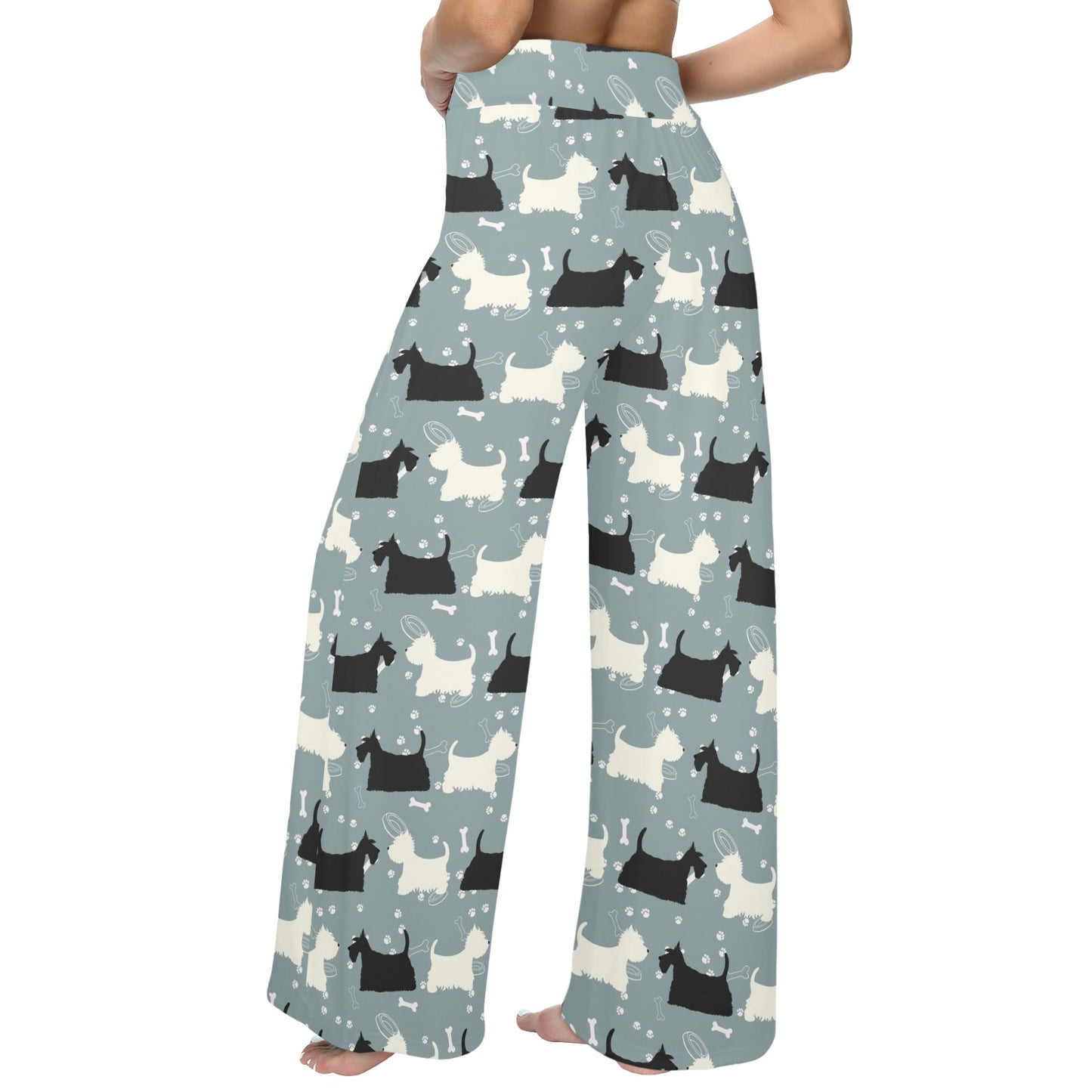 Scottish Terriers Print Design LKS301 Women's Wide Leg Lounge Pants