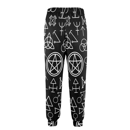 Pentagram Pattern Print Design A02 Men's Casual Track Pants