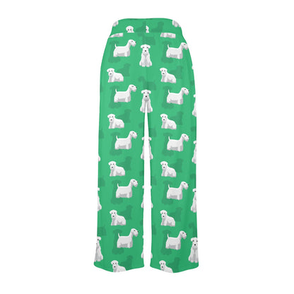Sealyham Terriers Print Design LKS301 Women's Wide Leg Lounge Pants