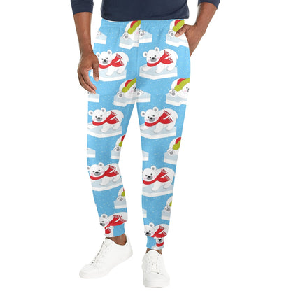 Polar Bear Pattern Print Design PB06 Men's Casual Track Pants