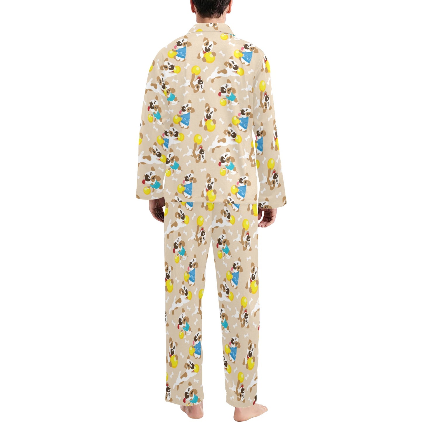 Russell Terriers Cute Print Design LKS304 Men's Long Pajama Set