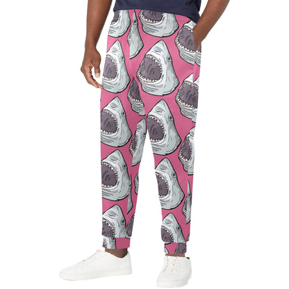 Great White Shark Pattern Print Design 01 Men's Casual Track Pants