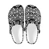 Aztec Black White Print Pattern Unisex Clogs Shoes