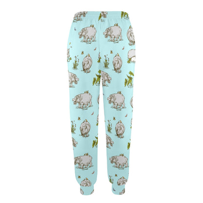 Hippo Design Print Pattern JJ0348 Women's Casual Track Pants