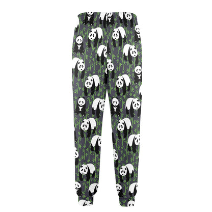 Panda Bear Bamboo Themed Print Men's Casual Track Pants
