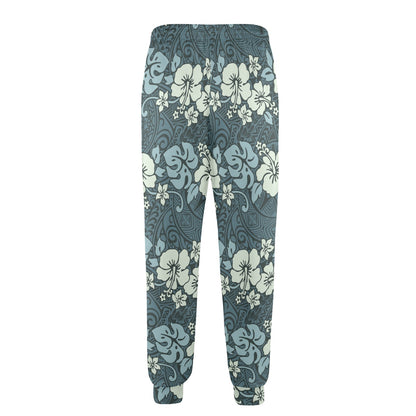 Flower Hawaiian Hibiscus Style Print Pattern Men's Casual Track Pants