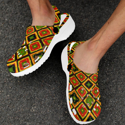 Rasta Reggae Color Pattern Unisex Clogs Shoes