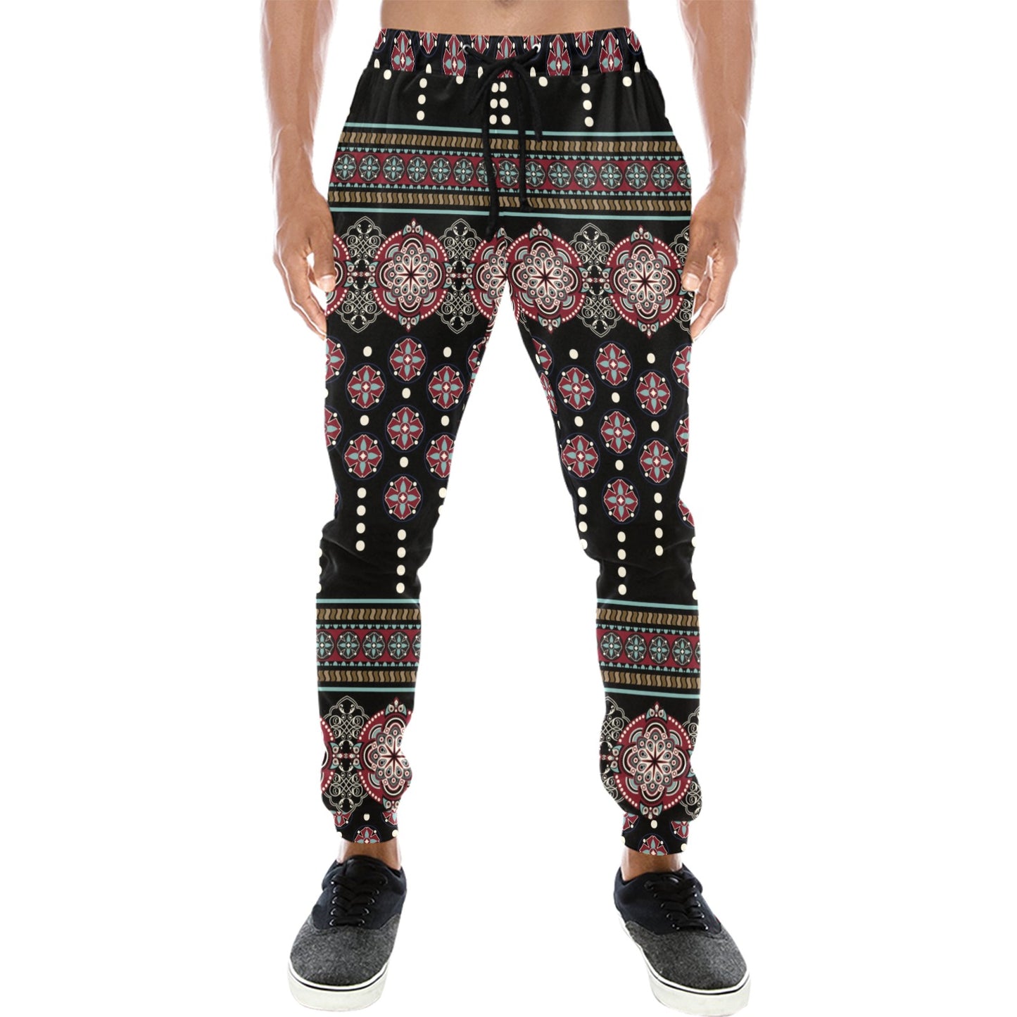 Ethnic Dot Style Print Pattern Men's Sweatpants