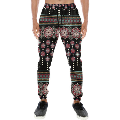 Ethnic Dot Style Print Pattern Men's Sweatpants