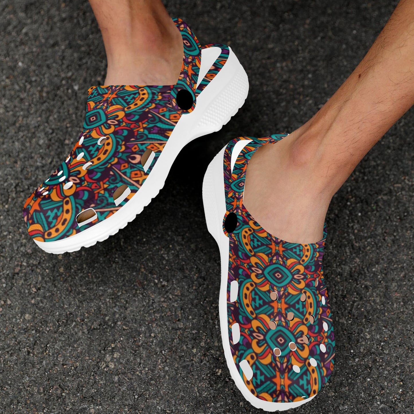 Ethnic Style Print Pattern Unisex Clogs Shoes