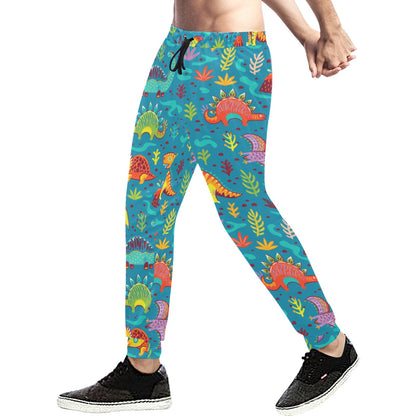 Dinosaur Cartoon Style Men's Sweatpants