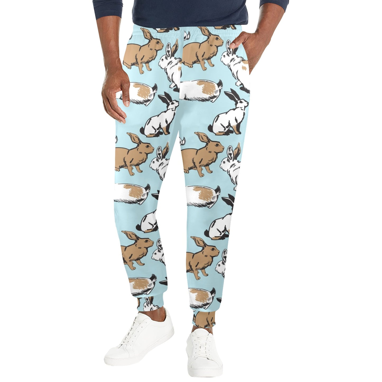 Rabbit Pattern Print Design RB018 Men's Casual Track Pants