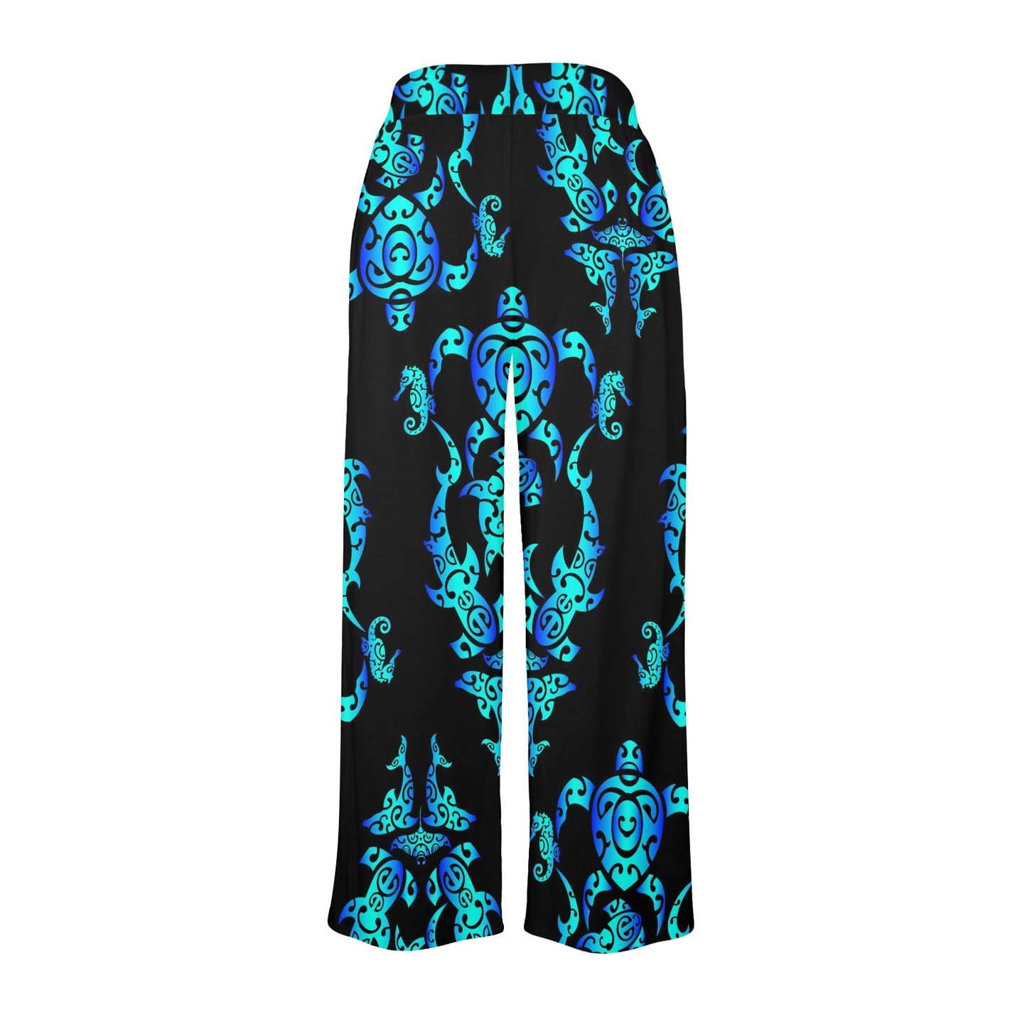 Sea turtle Polynesian Tribal Hawaiian Women's Wide Leg Lounge Pants