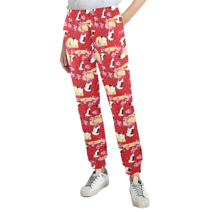 Crane Pattern Print Design 04 Women's Casual Track Pants