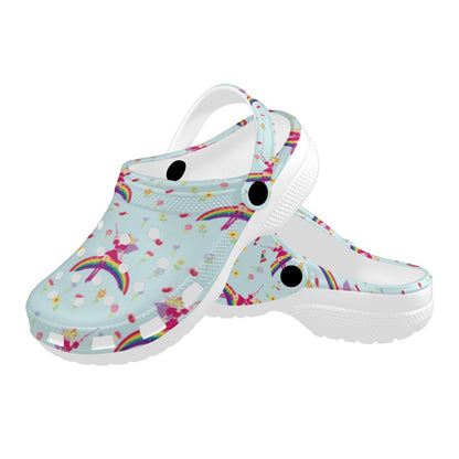 Fairy with Rainbow Print Pattern Unisex Clogs Shoes