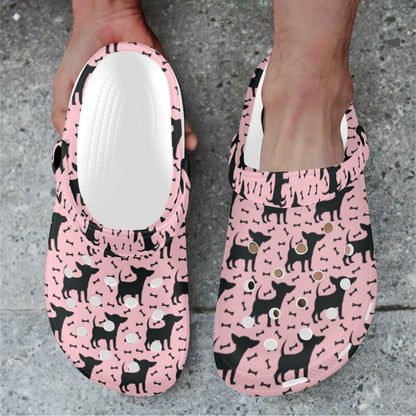 Chihuahua Pink Print Pattern Unisex Clogs Shoes