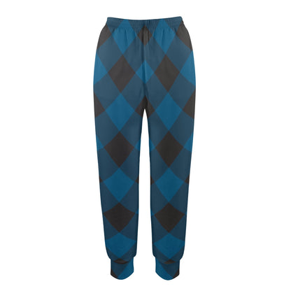 Plaid Blue Pattern Print Design A04 Women's Casual Track Pants