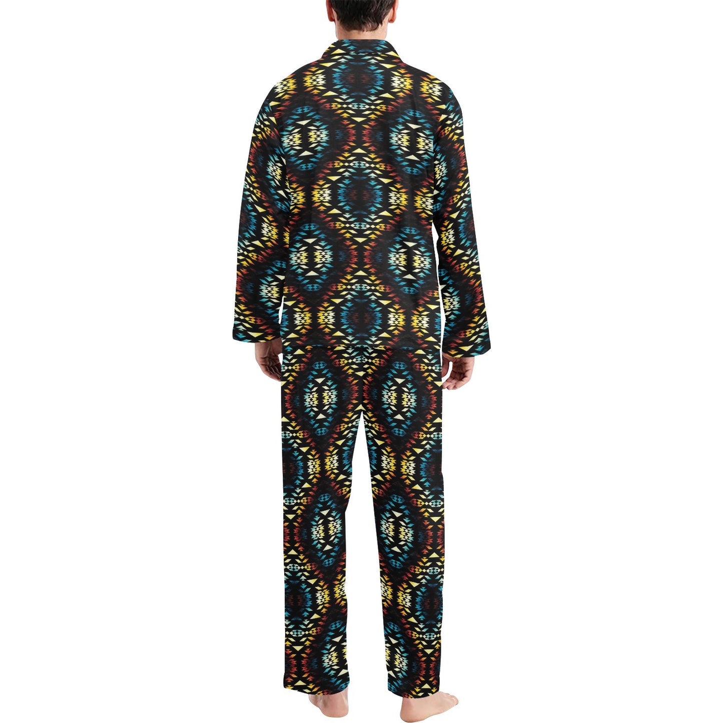Tribal Pattern Print Design LKS309 Men's Long Pajama Set