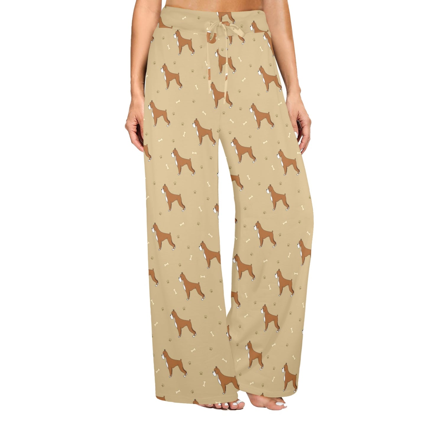 Boxers Pattern Print Design 02 Women's Wide Leg Lounge Pants