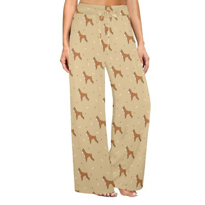 Boxers Pattern Print Design 02 Women's Wide Leg Lounge Pants