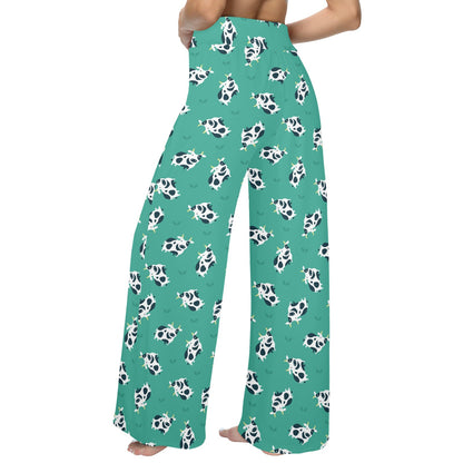 Cow Pattern Print Design 03 Women's Wide Leg Lounge Pants
