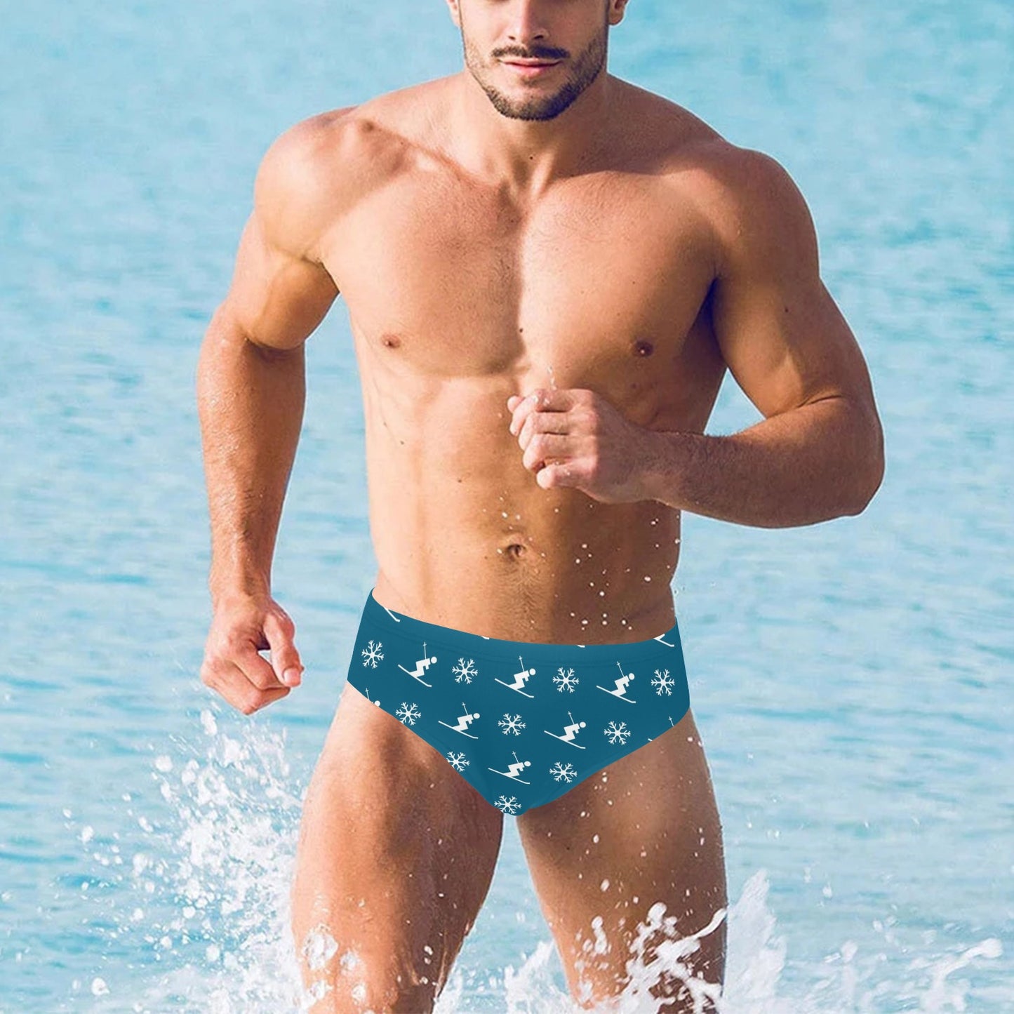 Ski Print Design LKS301 Men's Swimming Briefs