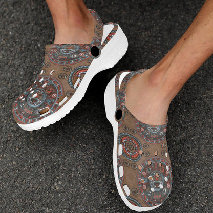 Calendar Aztec Design Print Pattern Unisex Clogs Shoes