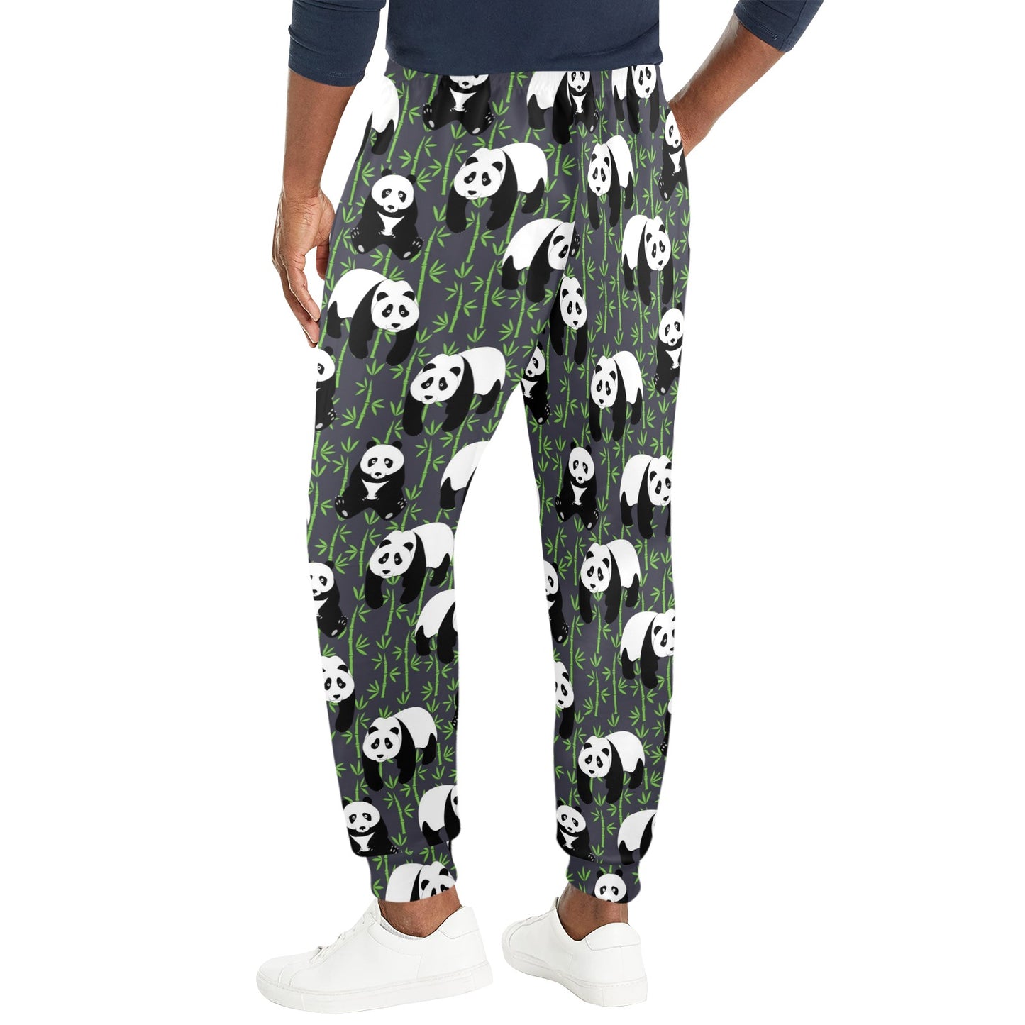 Panda Bear Bamboo Themed Print Men's Casual Track Pants