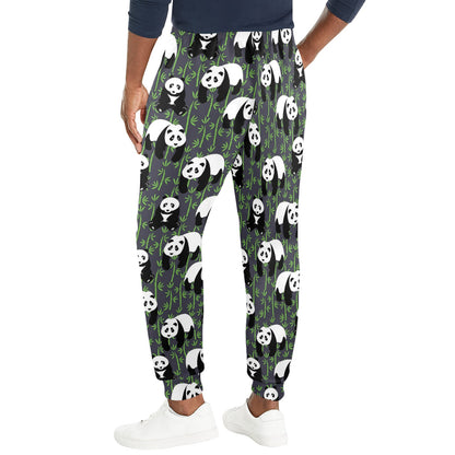 Panda Bear Bamboo Themed Print Men's Casual Track Pants