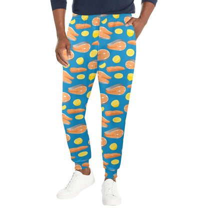 Salmon Steak With Lemon Print Design LKS308 Men's Casual Track Pants