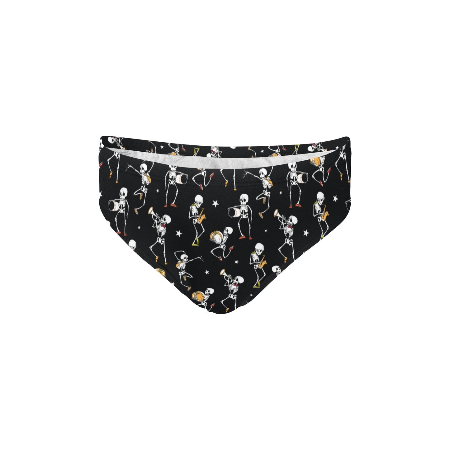 Skeleton Dance Print Men's Swimming Briefs