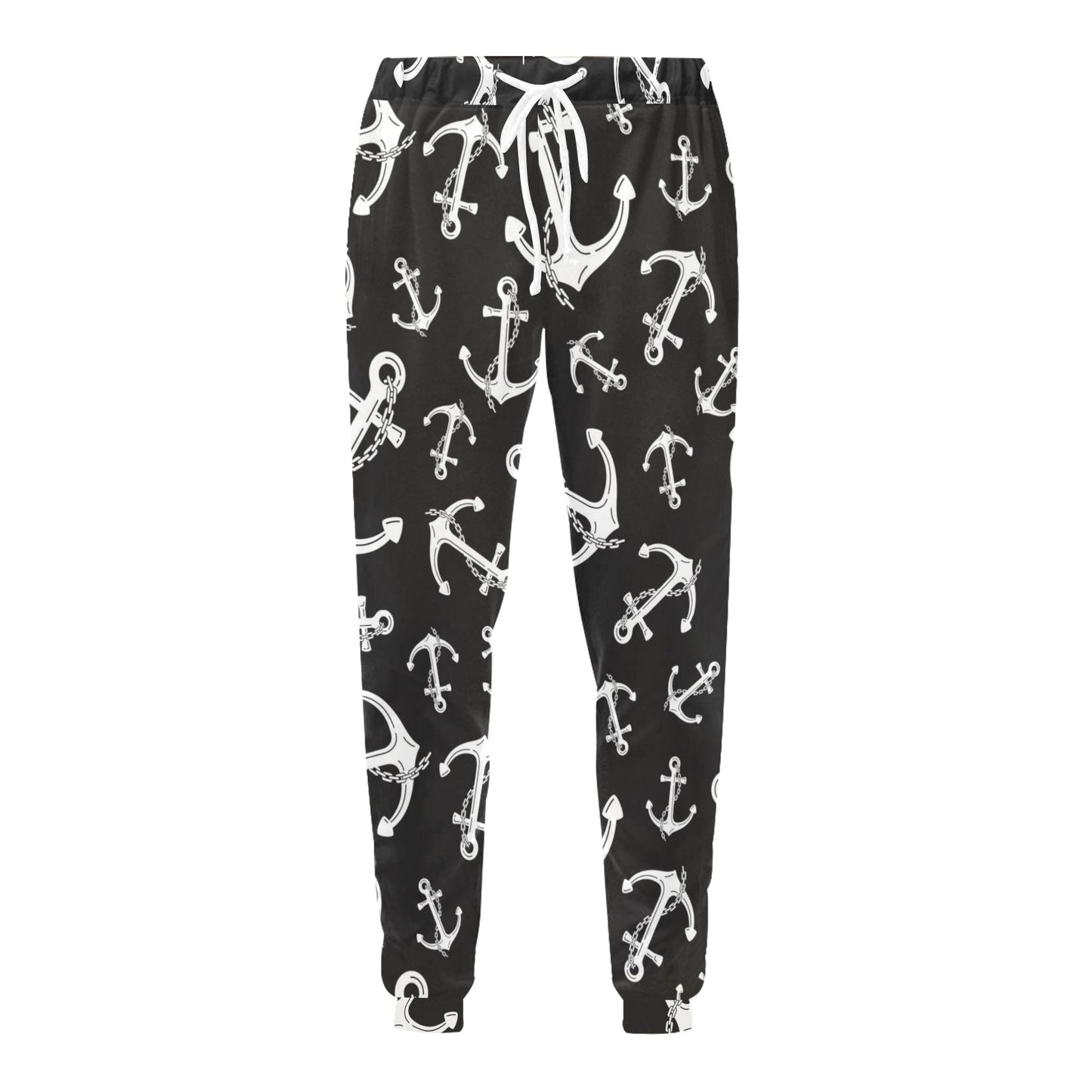 Anchor Black White Men's Sweatpants