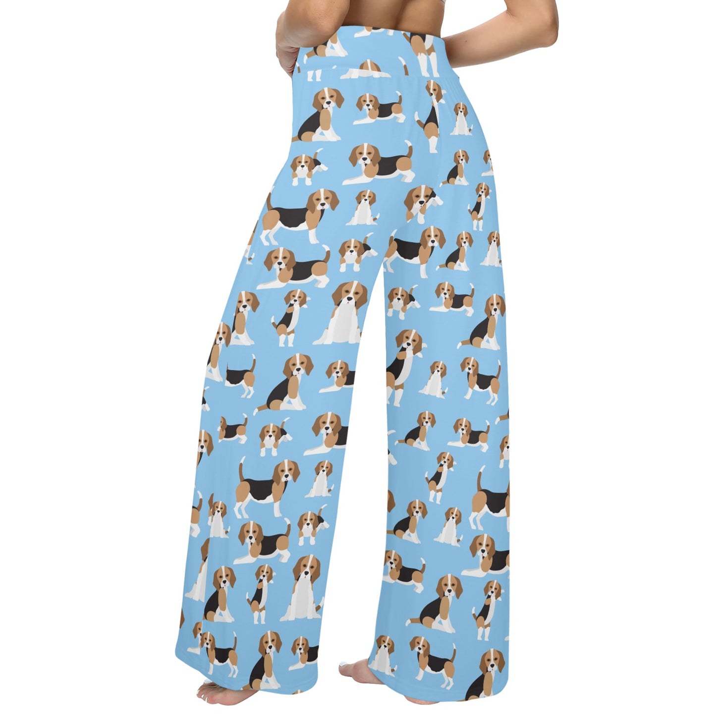 Beagle Pattern Print Design 03 Women's Wide Leg Lounge Pants