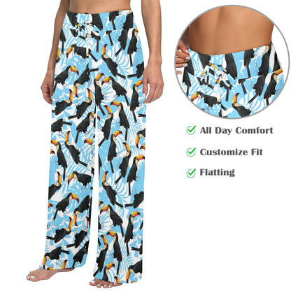 Toucan Print Design LKS303 Women's Wide Leg Lounge Pants