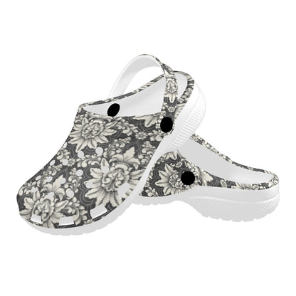 Damask Elegant Print Pattern Unisex Clogs Shoes