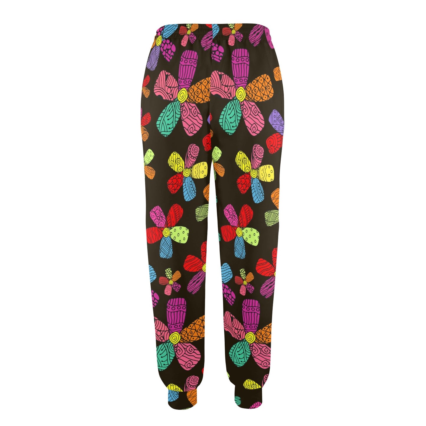 Flower Power Colorful Print Pattern Women's Casual Track Pants