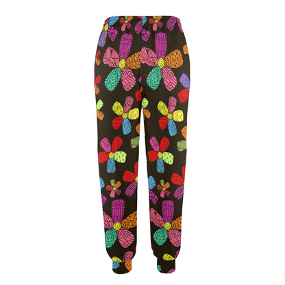 Flower Power Colorful Print Pattern Women's Casual Track Pants