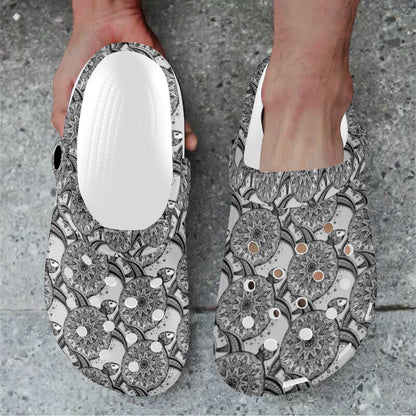 Tribal Turtle Polynesian Themed Print Unisex Clogs Shoes