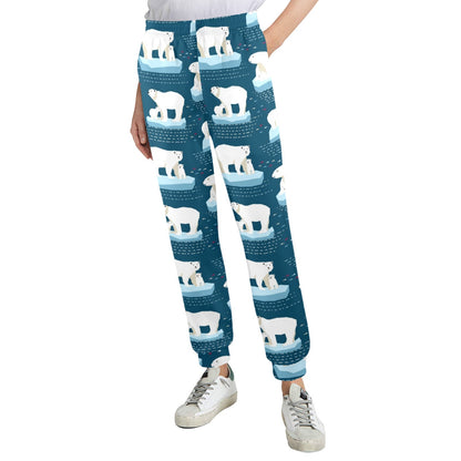 Polar Bear Pattern Print Design PB02 Women's Casual Track Pants