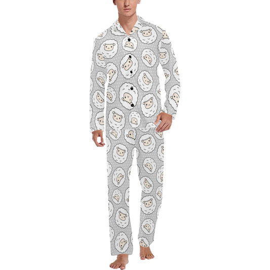 Sheep Print Design LKS401 Men's Long Pajama Set