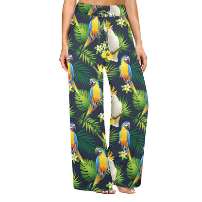 Parrot Pattern Print Design A03 Women's Wide Leg Lounge Pants