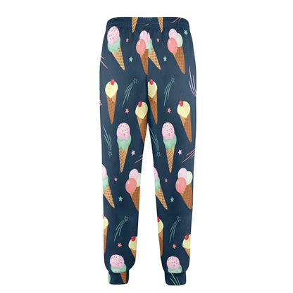 Ice Cream Pattern Print Design 04 Men's Casual Track Pants