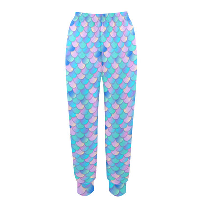 Mermaid Scales Pastel Pattern Print Design 07 Women's Casual Track Pants