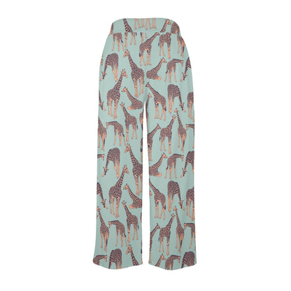 giraffe Design Print Pattern JJ0267 Women's Wide Leg Lounge Pants