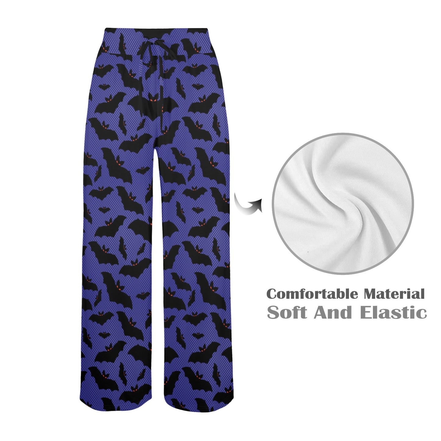 Bat Halloween Pattern Print Design 02 Women's Wide Leg Lounge Pants