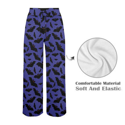 Bat Halloween Pattern Print Design 02 Women's Wide Leg Lounge Pants
