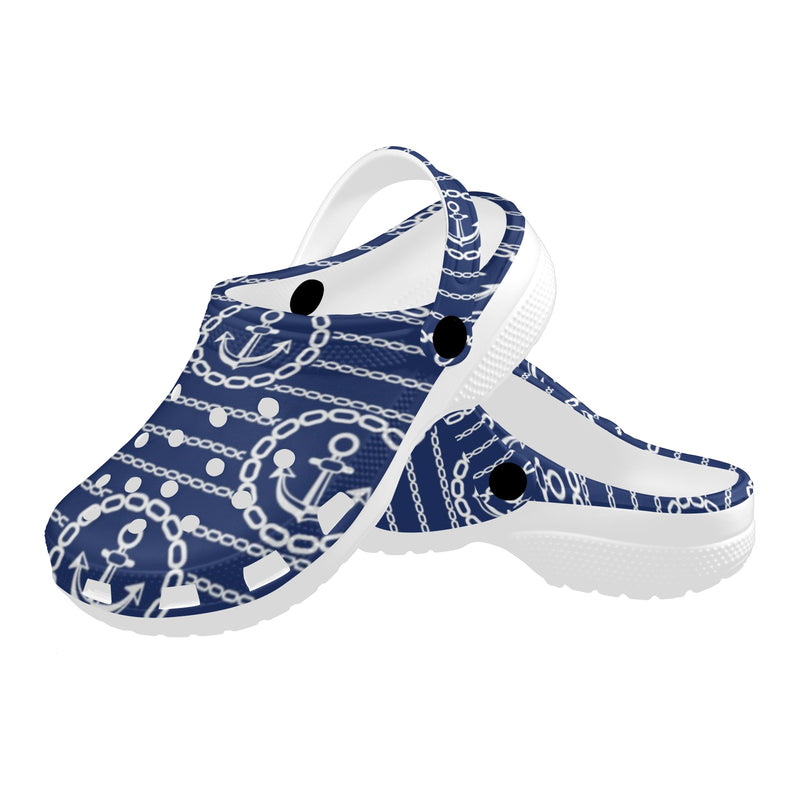 Anchor Stripe Pattern Unisex Clogs Shoes