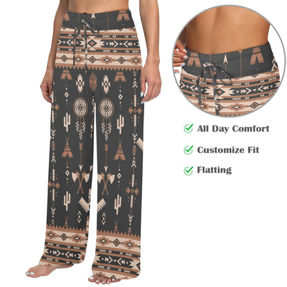 eagles southwestern Design Print Pattern JJ0156 Women's Wide Leg Lounge Pants