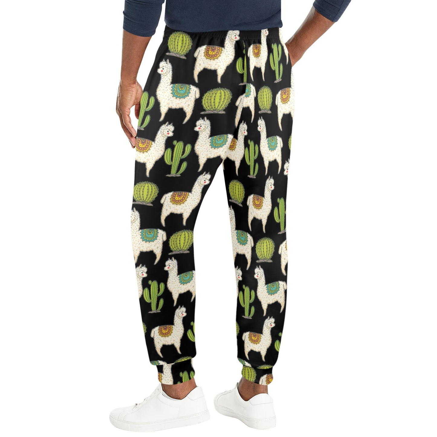 Alpaca Cactus Pattern Print Design 07 Men's Casual Track Pants