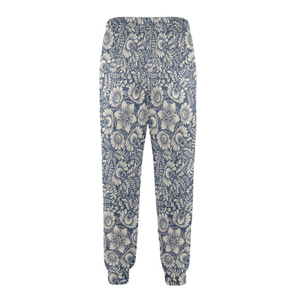 Elegant Floral Print Pattern Men's Casual Track Pants
